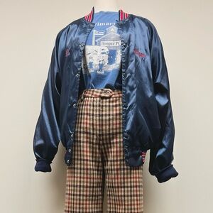 Vintage Braves Satin baseball bomber snap front